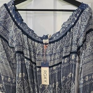Roxy Blue Patterned Blouse